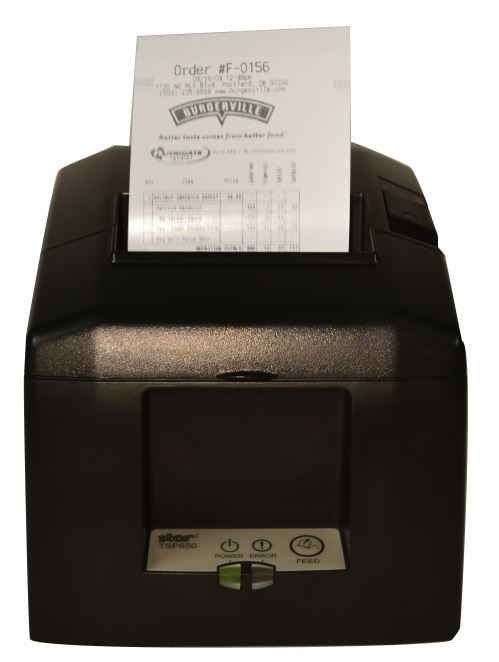 Image of Order Confirmation Label Being Printed using POS Printer 